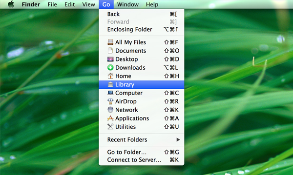 Finder Go menu