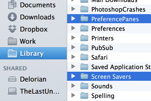 Finder Library Folder